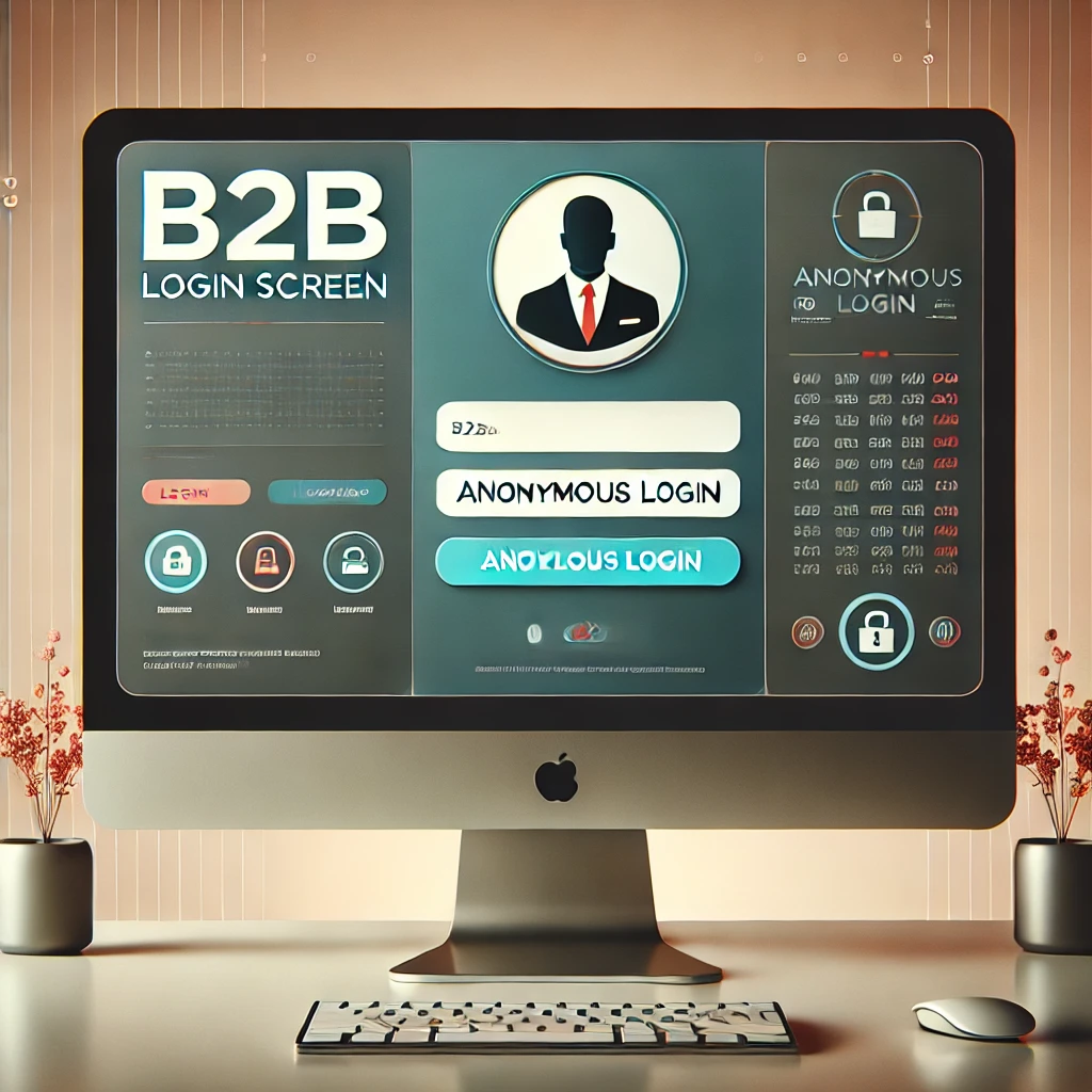 DALL·E 2024-10-18 12.44.07 - A clean and professional digital interface showing a B2B login screen with an option for 'Anonymous Login'. The i.webp